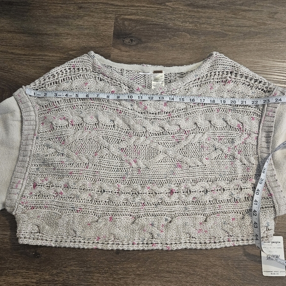 NWT Free People White Cable Knit Oversized Sweater sz XS - Picture 12 of 14